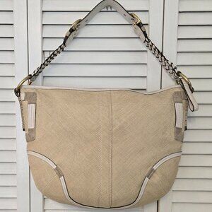 Vintage Coach Canvas and Leather Shoulder Bag